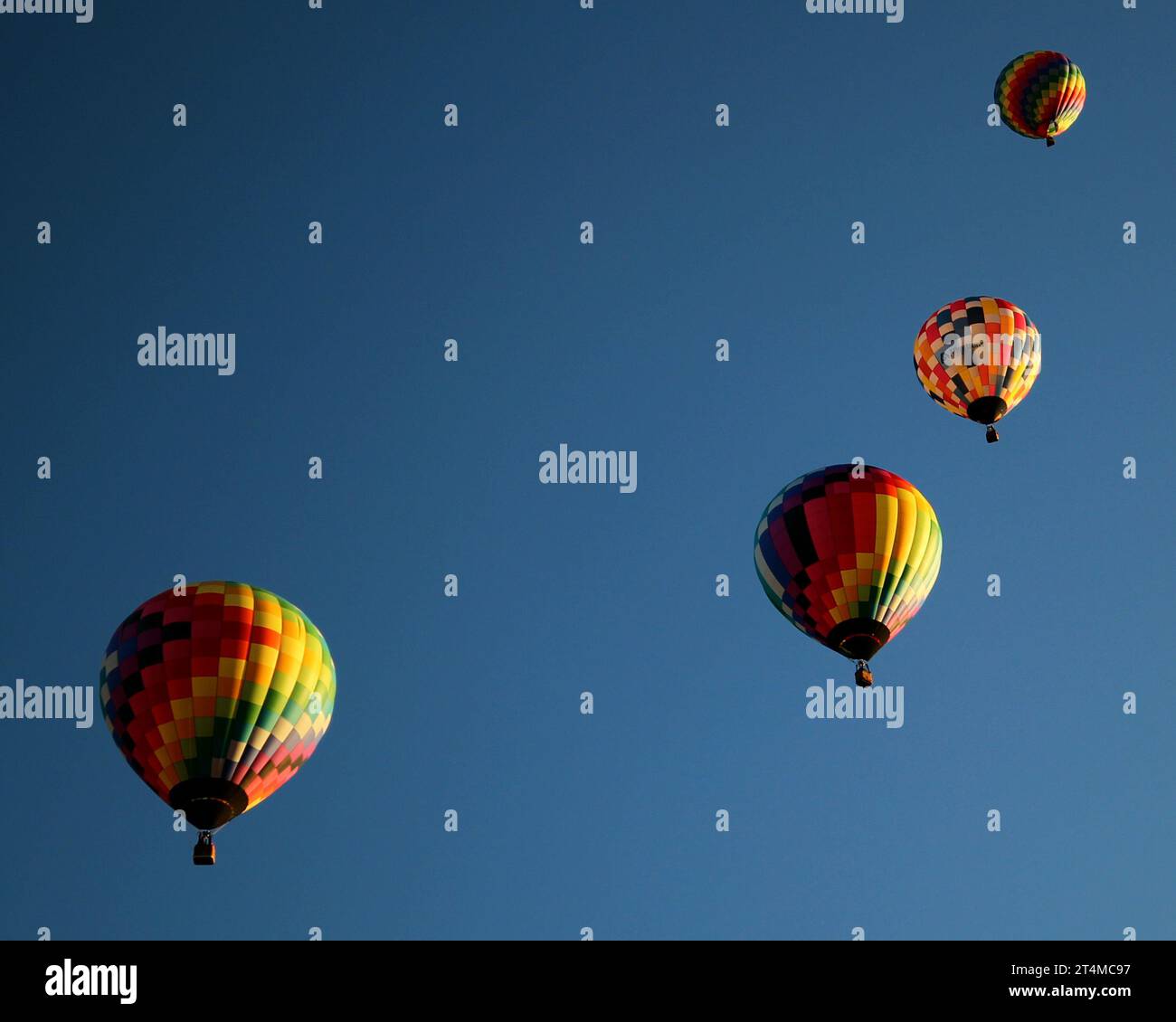 Die Heißluftballon-Fiesta in Albuquerque, New Mexico, ist für viele eine Gelegenheit, die herbstliche Luft zu nutzen. Die „Albuquerque Box“ ist natürlich. Stockfoto