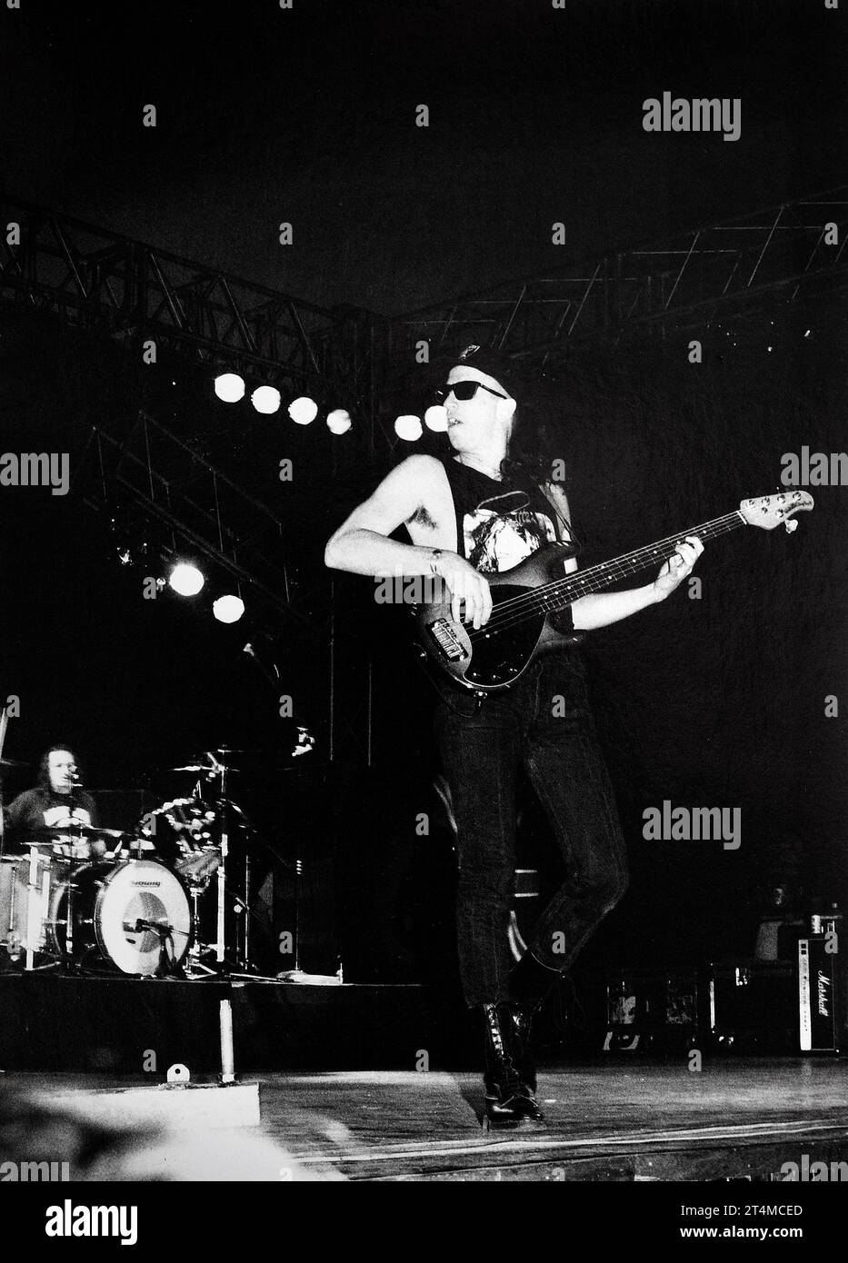 Ian Gillan & His Band, Ian Gillan, Ian Gillan Rock and Roll Hall of Fame, Ian Gillan & His Band, die 1991 live auftreten, Deep Purple Leadsänger Ian Gillan, Ian Gillan Vocals, Steve Morris Guitar, Brett Bloomfield Bass, Leonard Haze Schlagzeug, Foto Kazimierz Jurewicz, Stockfoto
