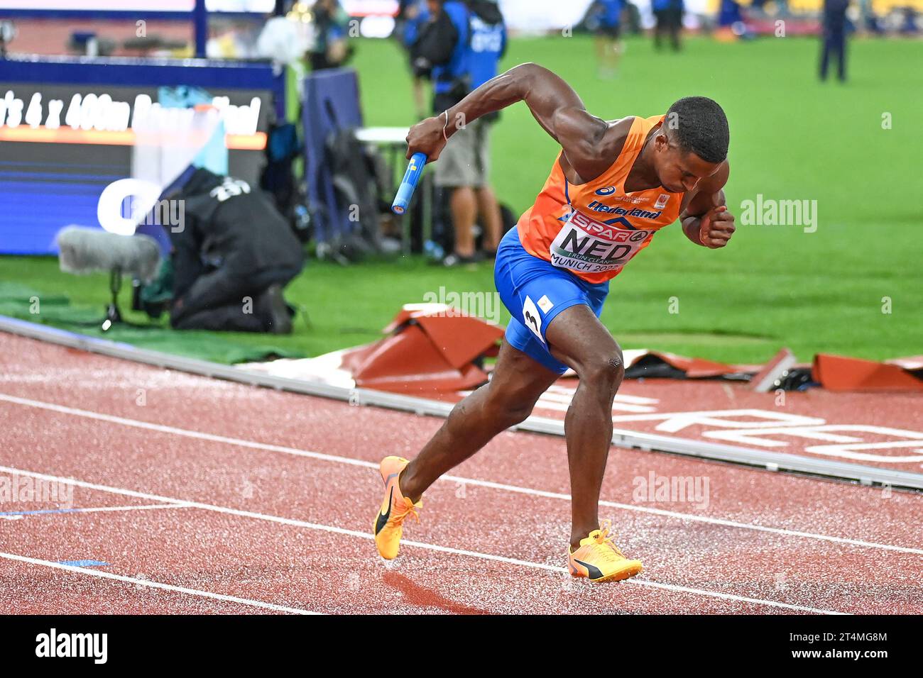 Isayah Boers (Niederlande). 4x400 Relais final. Europameisterschaften München 2022 Stockfoto