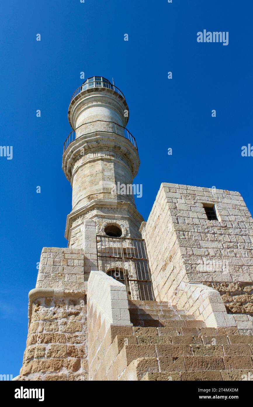 Der Leuchtturm von Chania, Kreta, Griechenland Stockfoto