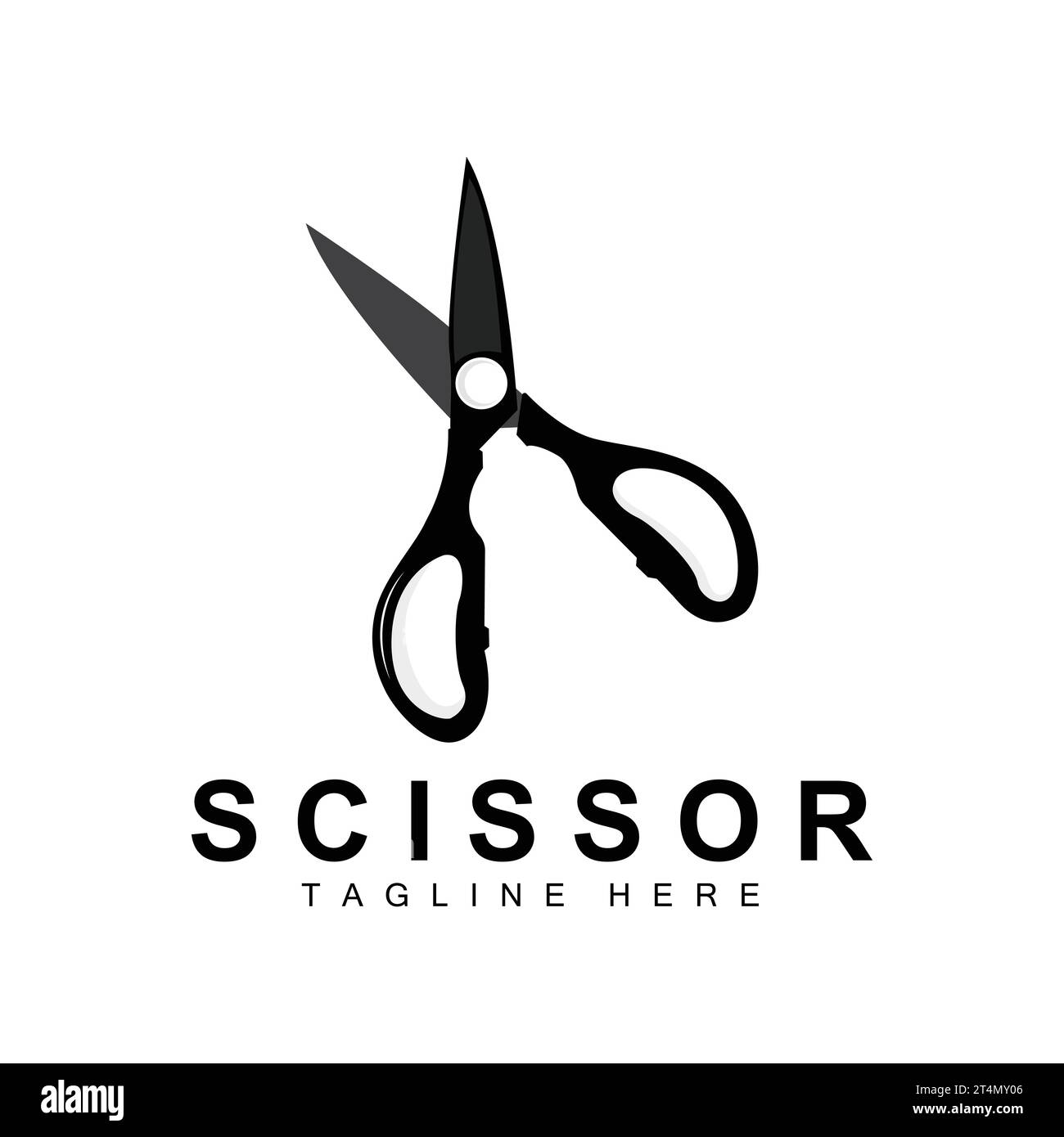 Schere Logo Design, Friseur Rasierer Vektor, Babershop Schere Marke Illustration Stock Vektor