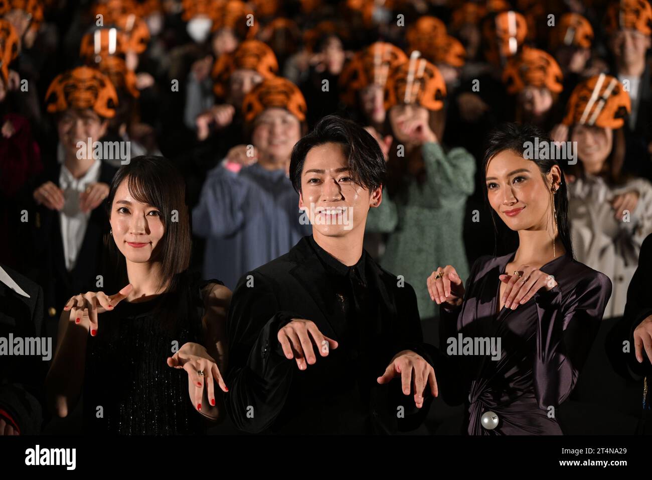 31. Oktober 2023. 31. Oktober 2023. Riho Yoshioka, Kazuya Kamenashi, Nanao, 31. Oktober 2023 – das 36. Internationale Filmfestival Tokio. Pressekonferenz zum Film „Lumberjack the Monster“ in Tokio, Japan am 31. Oktober 2023. Quelle: 2023 TIFF/AFLO/Alamy Live News Stockfoto