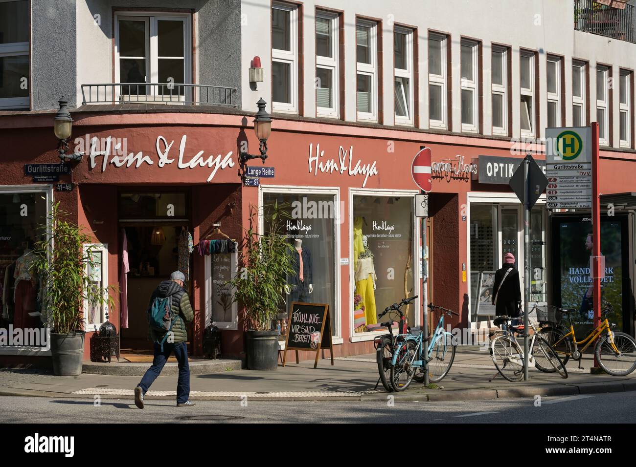 Einkaufsstraße Lange Reihe, St. Georg, Hamburg, Deutschland Stockfoto