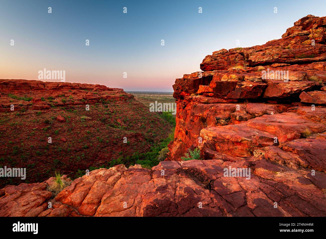 Glühende rote Felsen im Watarrka National Park. Stockfoto