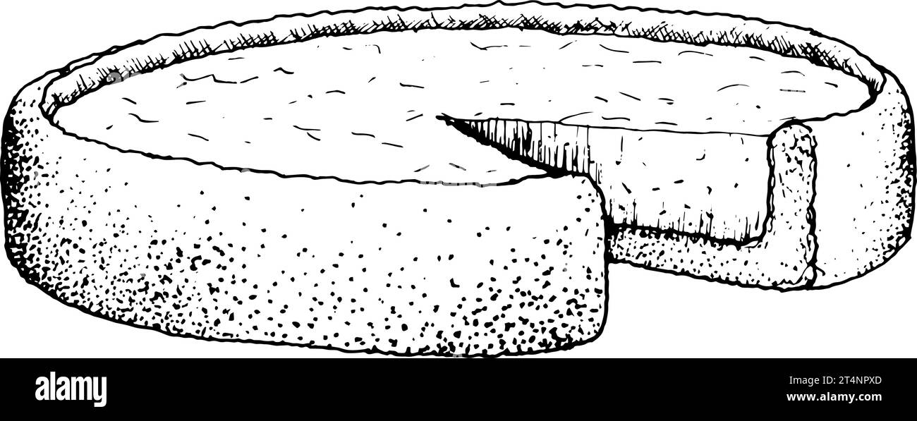 Handgezeichnete Tortenvektorillustration. Schwarz-weiß-Skizze einer leckeren Geburtstagskuche. Stock Vektor
