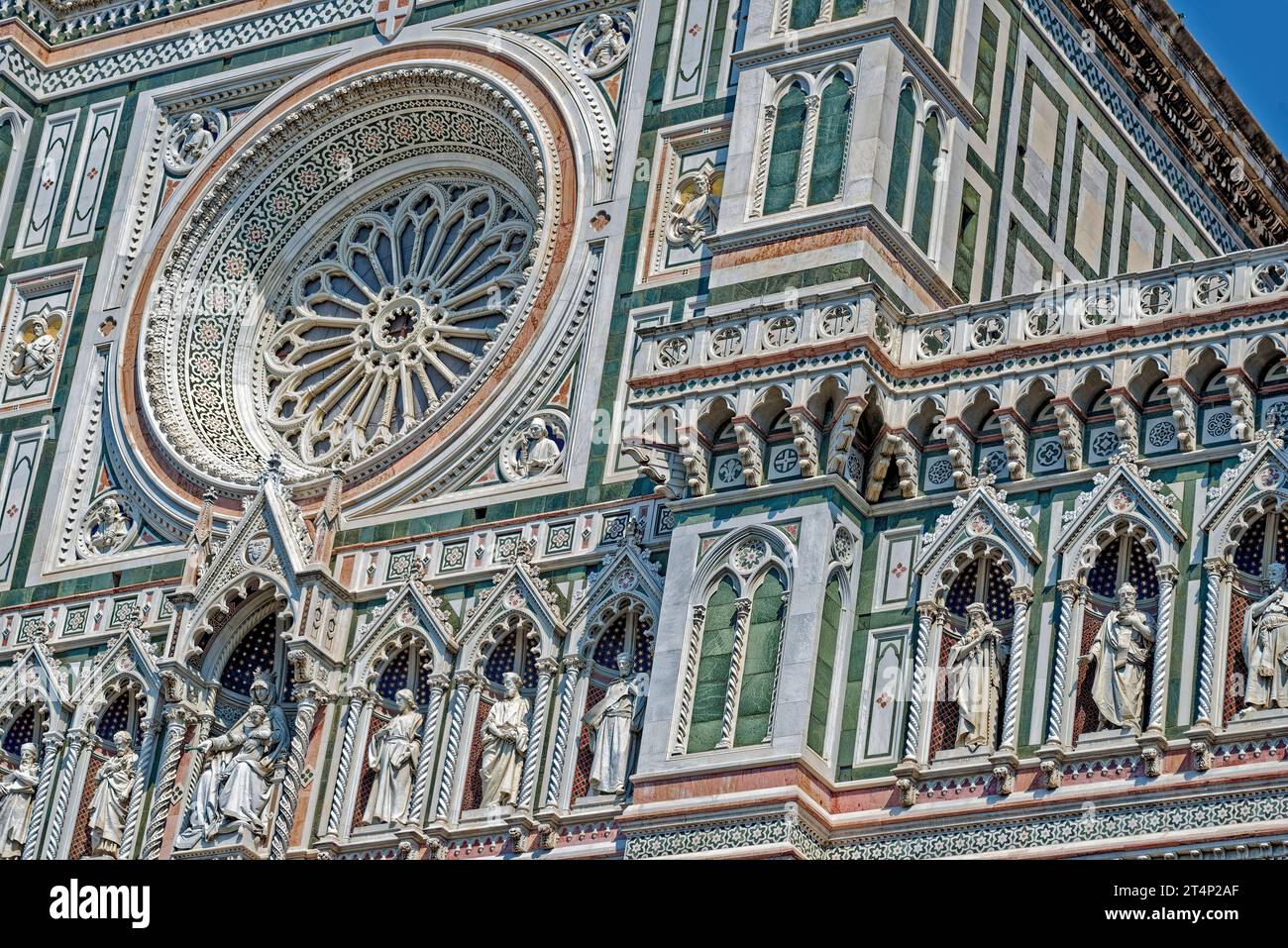 Fassade von Emilio de Fabris der Kathedrale von Florenz Stockfoto