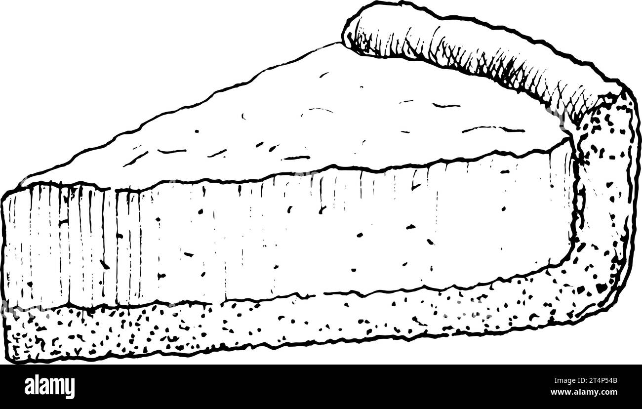 Handgezeichnete Tortenvektorillustration. Schwarz-weiß-Skizze einer leckeren Geburtstagskuche. Stock Vektor