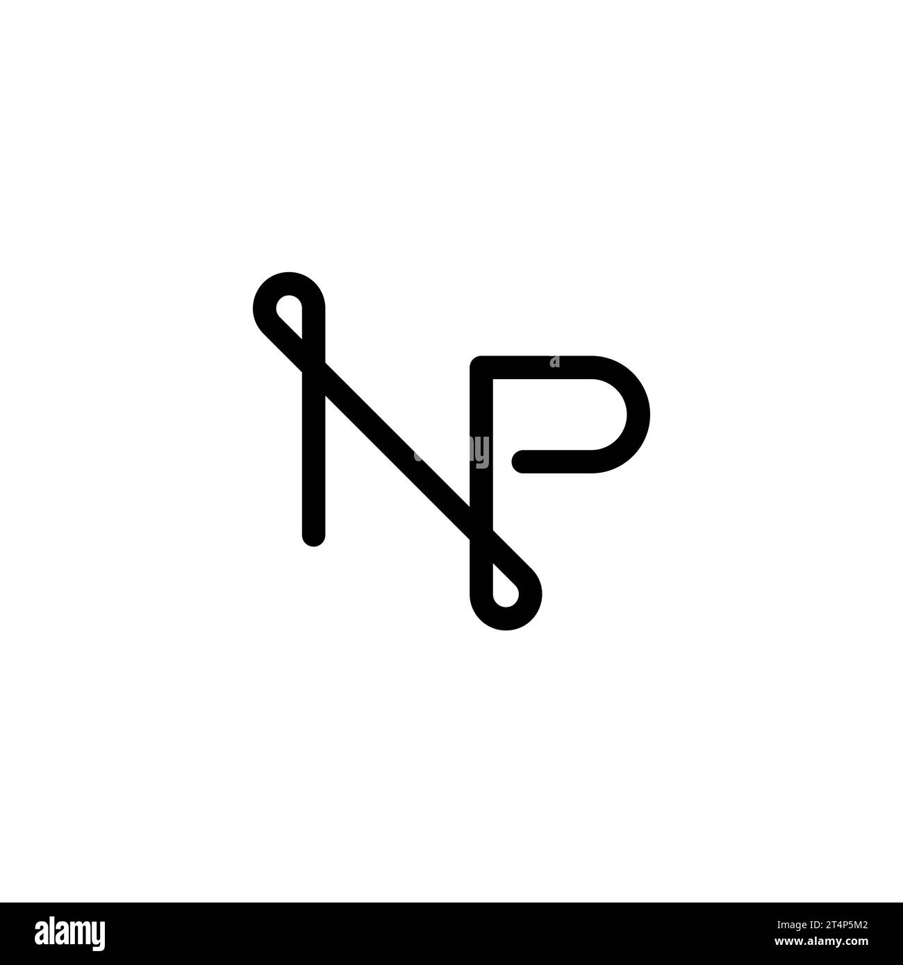 NP-Logo, NP-Monogramm, ursprüngliches NP-Logo, NP-Letter-Logo, Symbol, Vektor Stock Vektor