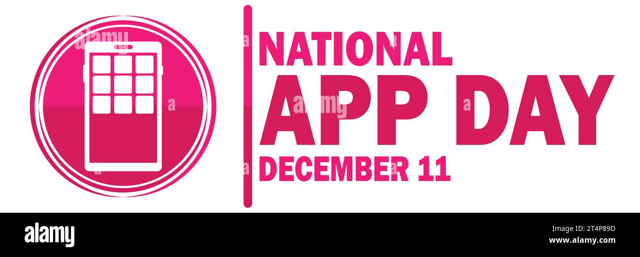 Vektor-Illustration zum nationalen App-Tag. Dezember: Urlaubskonzept. Vorlage für Hintergrund, Banner, Karte, Poster mit Textbeschriftung Stock Vektor