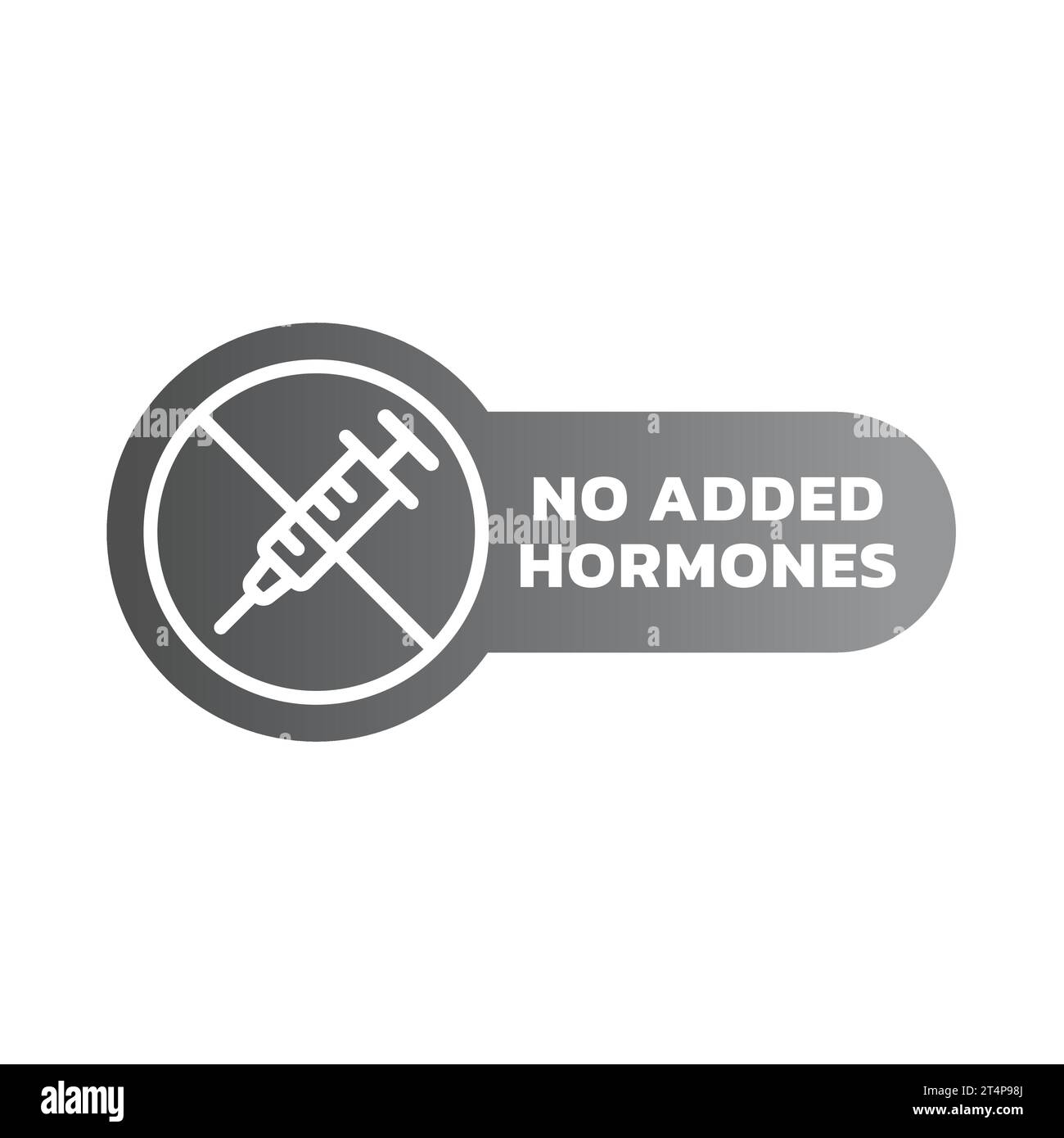 Keine zusätzliche Hormonvektormarkierung. Hormonfrei Fleisch- oder Lebensmittelaufkleber. Stock Vektor