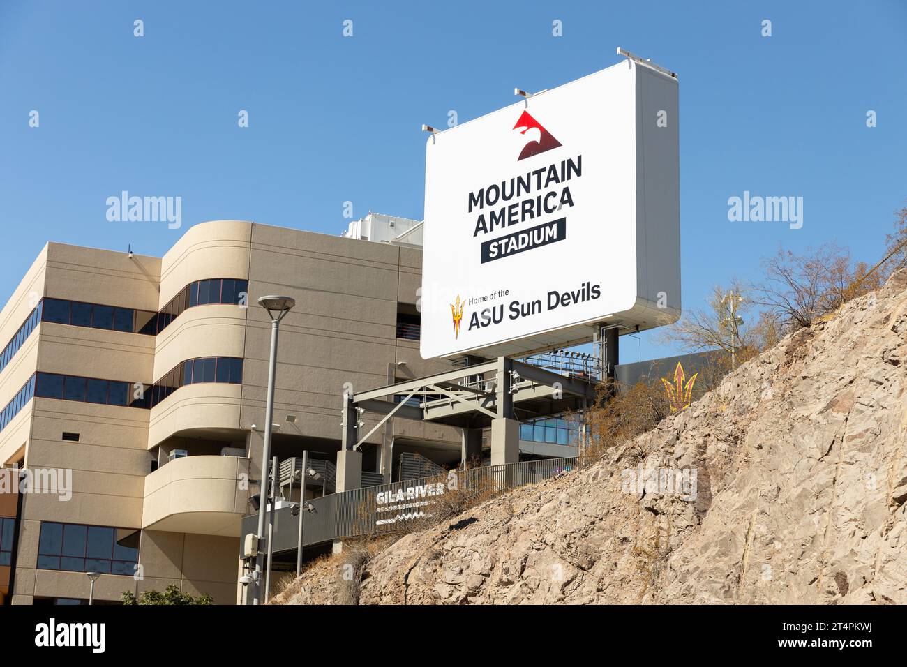 Das Mountain America Stadium ist das Heimstadion der Arizona State University Sun Devil. Stockfoto