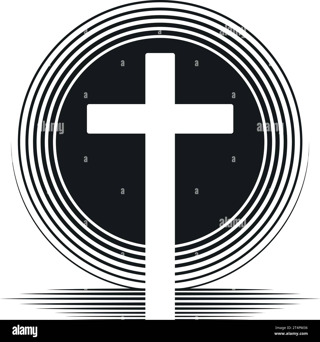 Grafisches christliches Kreuzsymbol. Vektorabbildung Stock Vektor