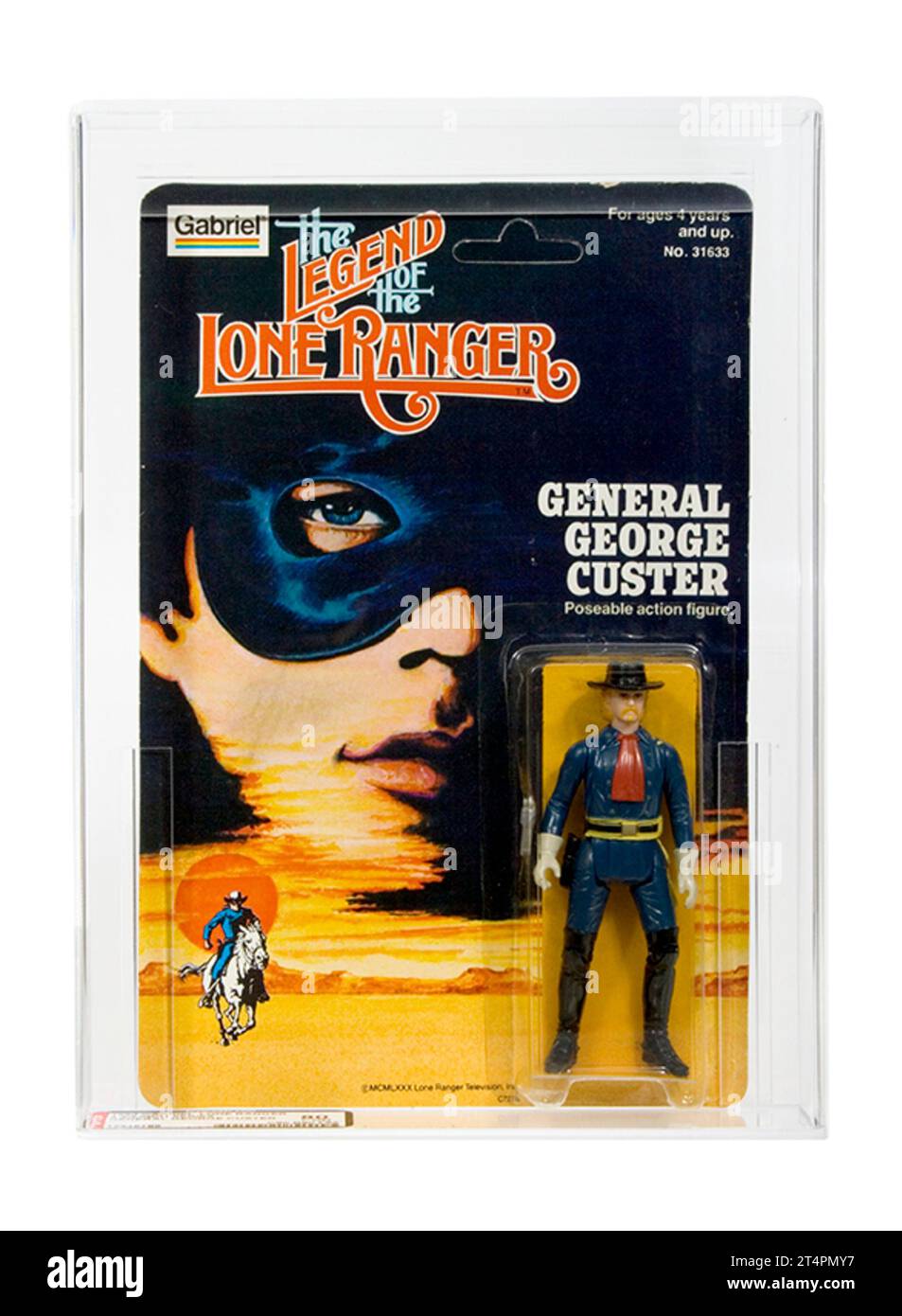 1980 Gabriel Toys The Legend of the Lone Ranger General George Custer kardierte 3,75' Action Figur AFA 80-Y in der Nähe der Mint Stockfoto