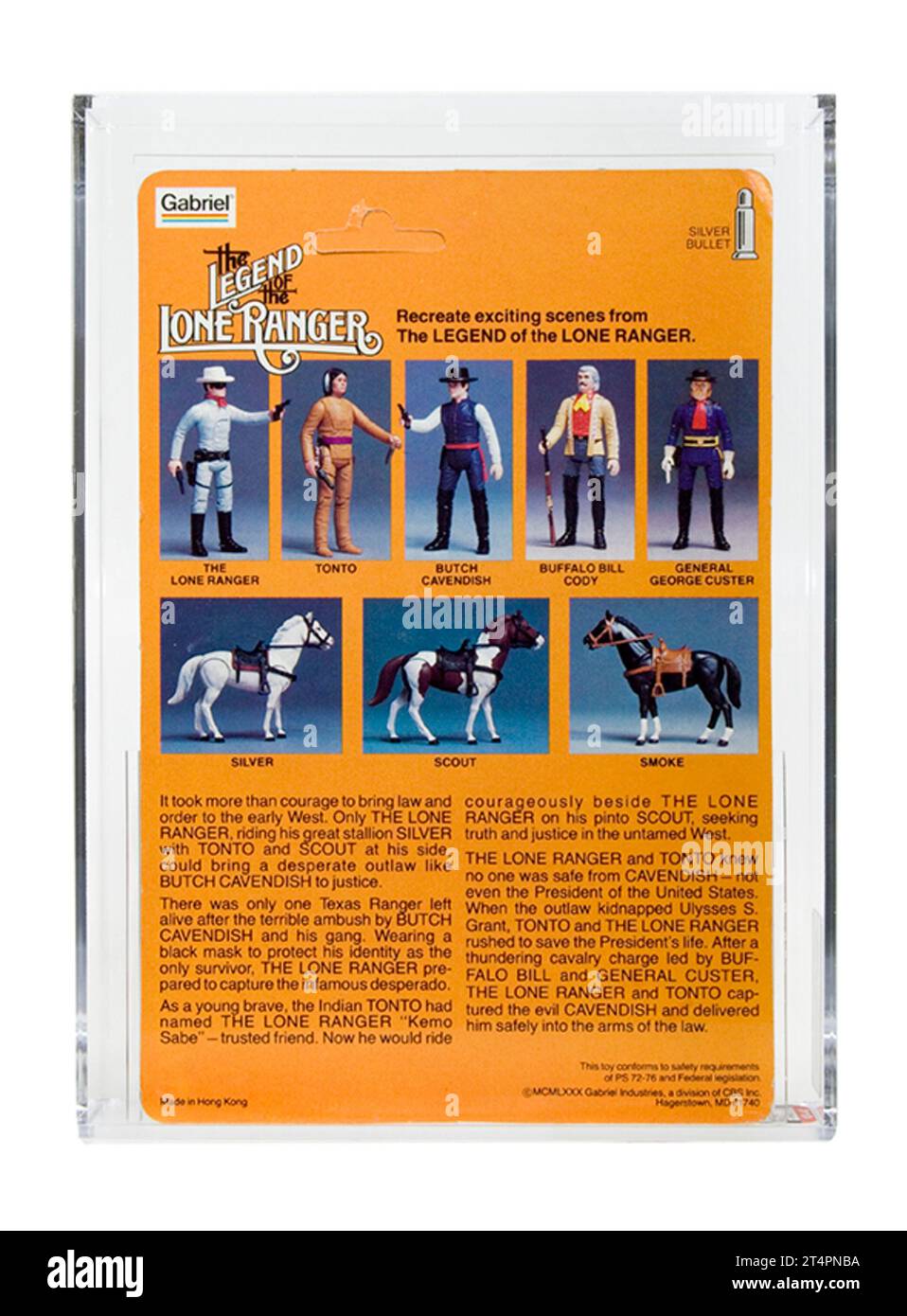 1980 Gabriel The Legend of the Lone Ranger Buffalo Bill Cody 3,75' Carded Action Figur AFA 80-Y Near Mint Stockfoto