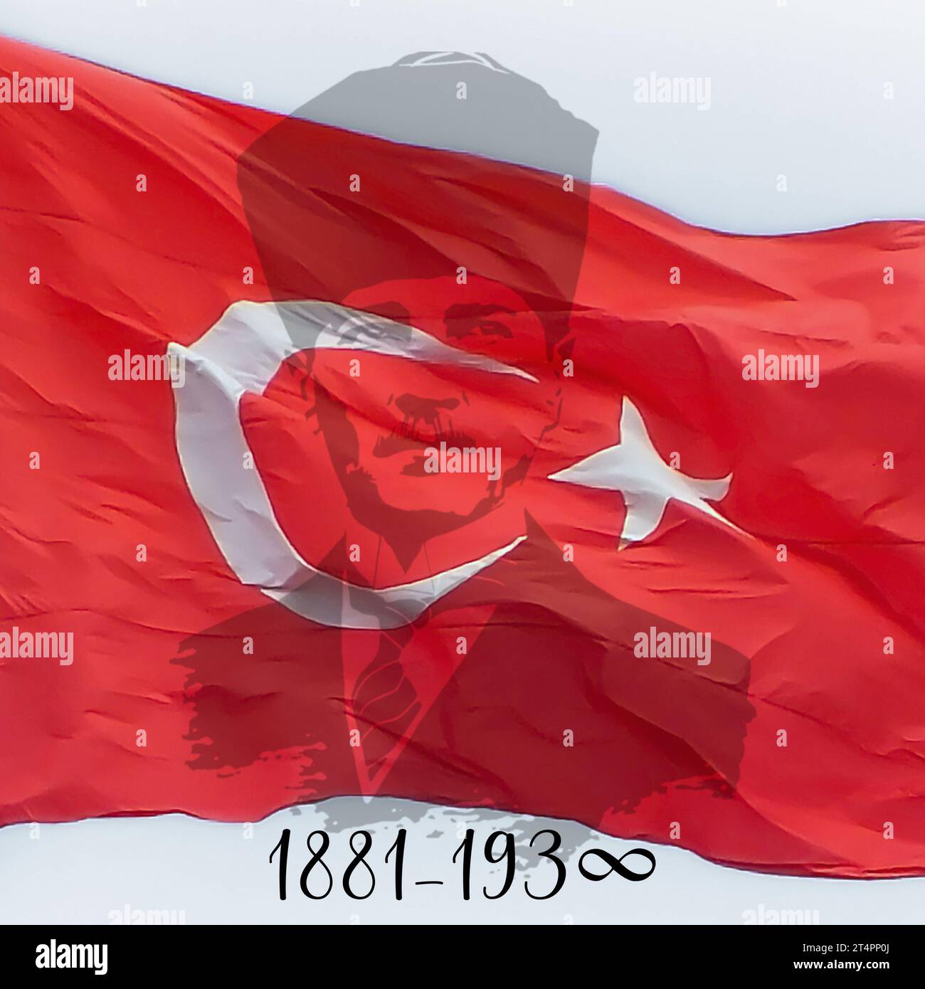 10 Kasim Atatürk Anma Gunu AKA 10. November ist der Jahrestag des Todes Atatürks. Stockfoto