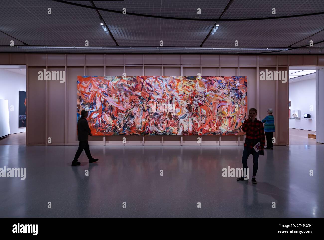 Ein Bild der helleren Malerei, die 2018 von Cecily Brown in der Säulenausstellung des Nationalmuseums Oslo geschaffen wurde. Stockfoto