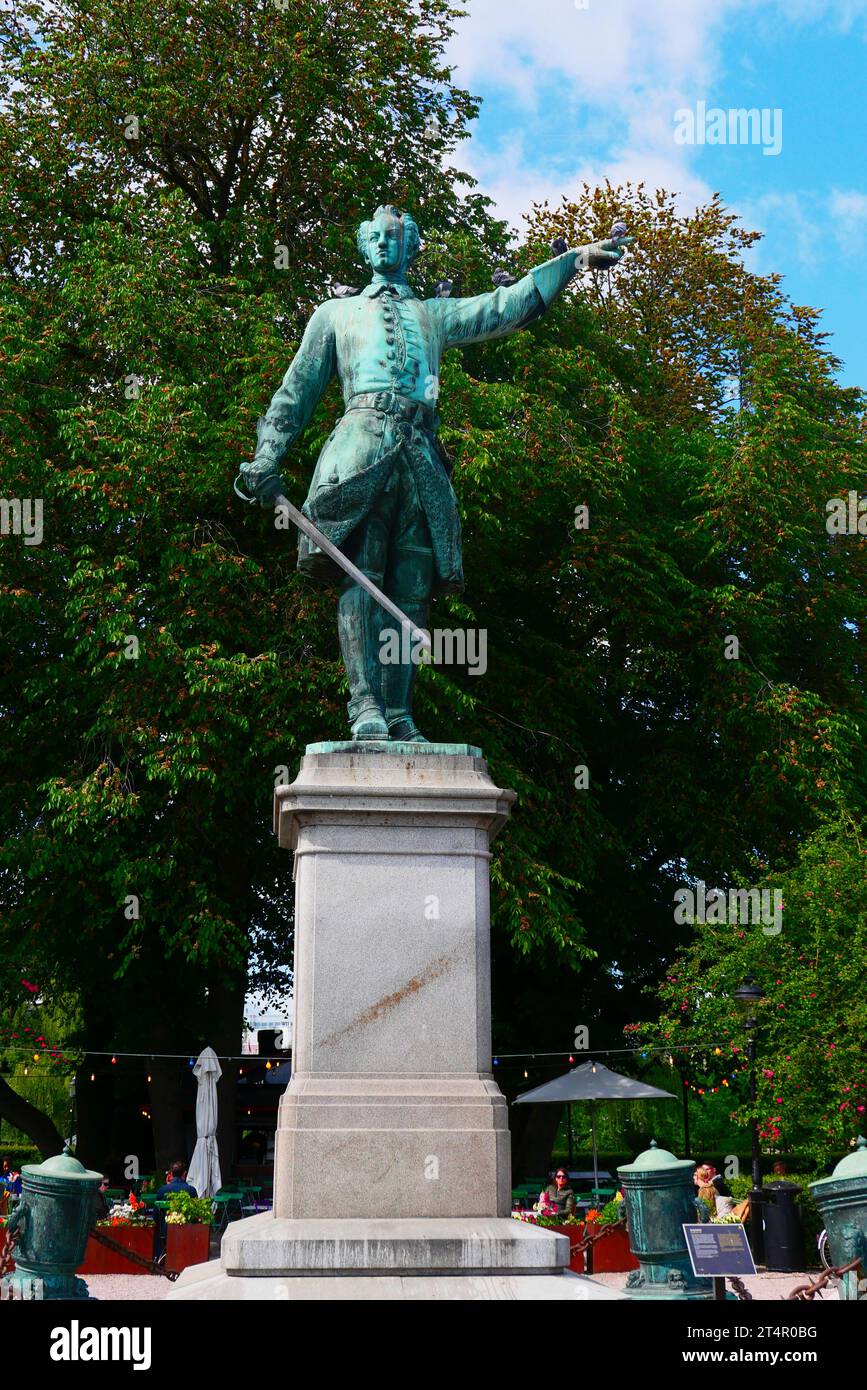 Schweden, Stockholm, der Königsgarten mit der Statue von Karl XII. In Richtung Russland. Stockfoto