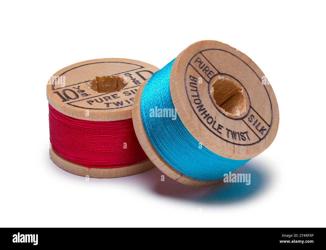 Zwei Gewindezapfen auf weiß ausgeschnitten. Stockfoto