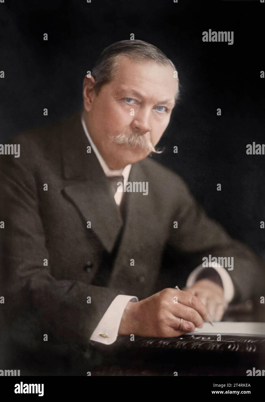 Das Foto zeigt den Schriftsteller Sir Arthur Conan Doyle. Erstellt: Zwischen ca. 1920 und ca. 1925. Bain Nachrichtendienst, Herausgeber. Stockfoto