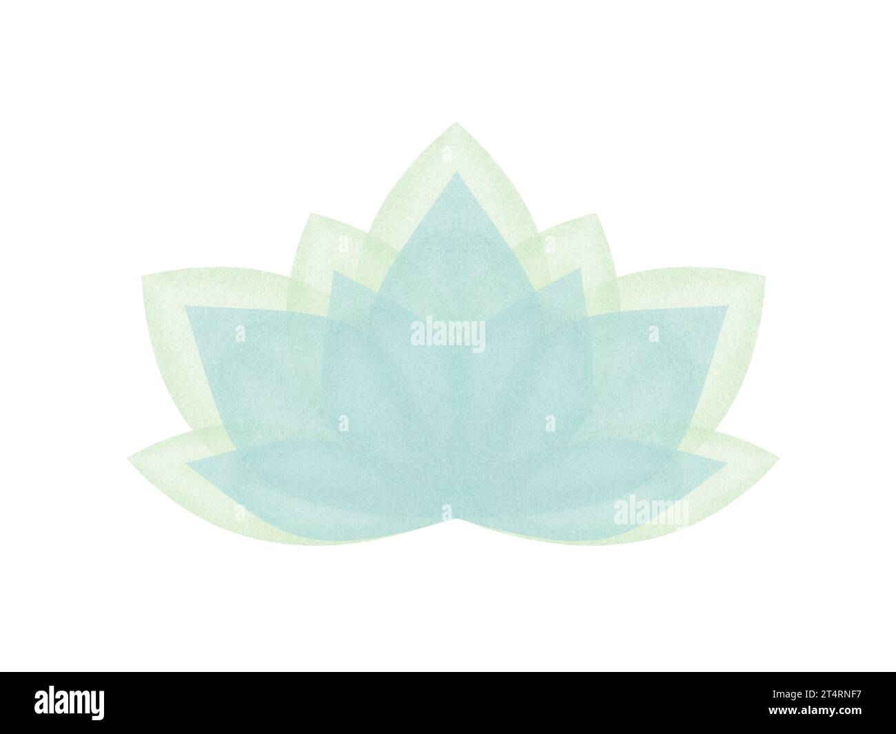 Abstrakt blühende Lotusblüte in Pastellfarben. Handgezeichnete, durchscheinende blaue Seerose. Einfach Lotusblumen. Lotus-Symbol, Symbol. Stockfoto