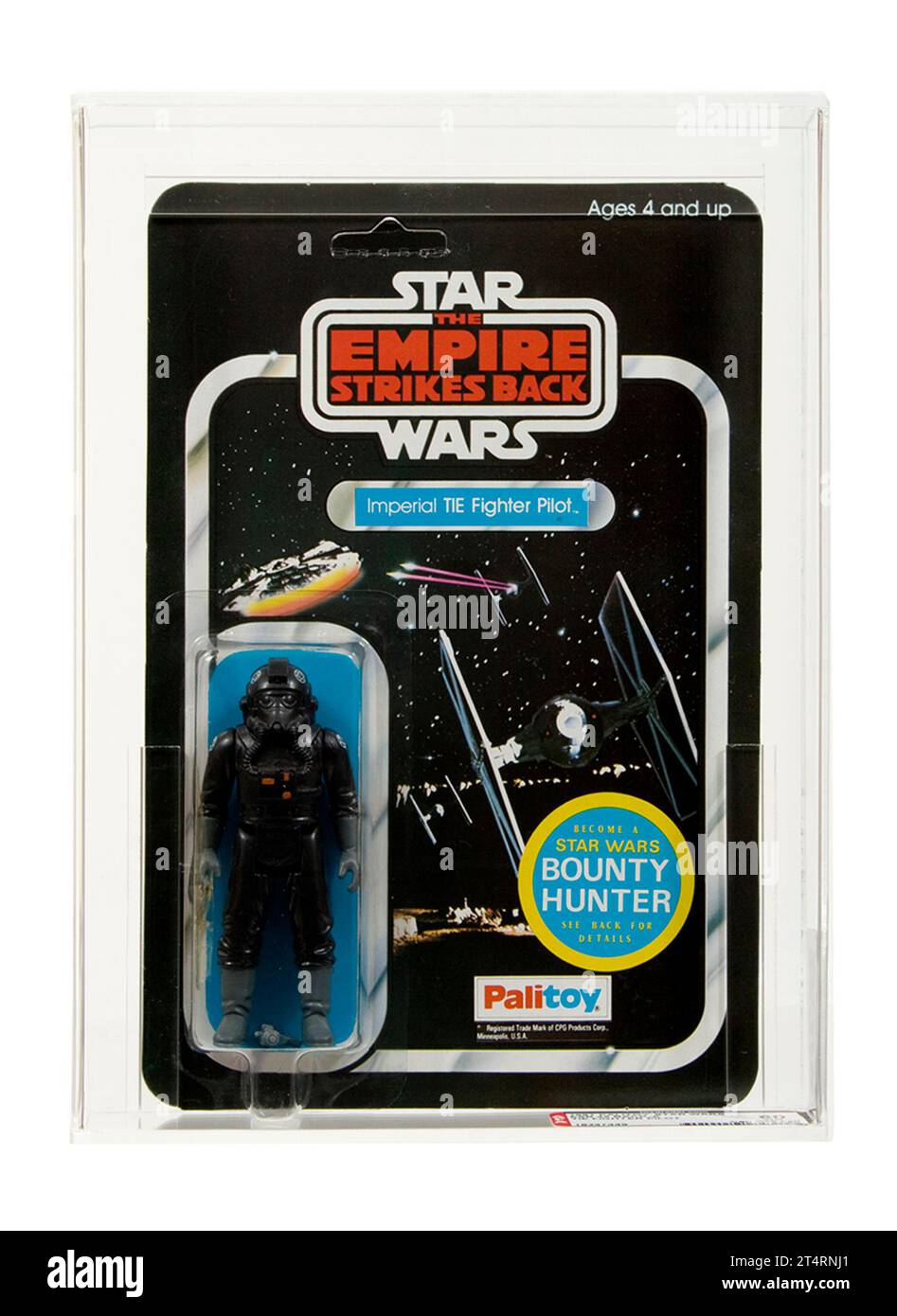 1981 Palitoy Star Wars Empire schlägt zurück 45 zurück - Eine Imperial TIE Fighter Pilot Carded Toy Action Figur AFA 80 in der Nähe von Mint Zustand Stockfoto