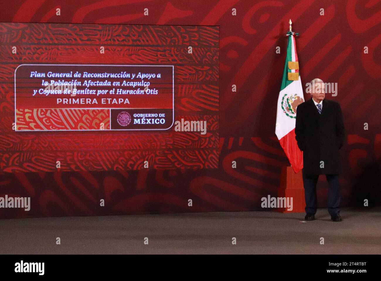 Nicht exklusiv: 1. November 2023 in Mexiko-Stadt, Mexiko: Evelyn Salgado Pineda; Gouverneur des Staates Guerrero, spricht während des Andres Manuel Lopez ob Stockfoto