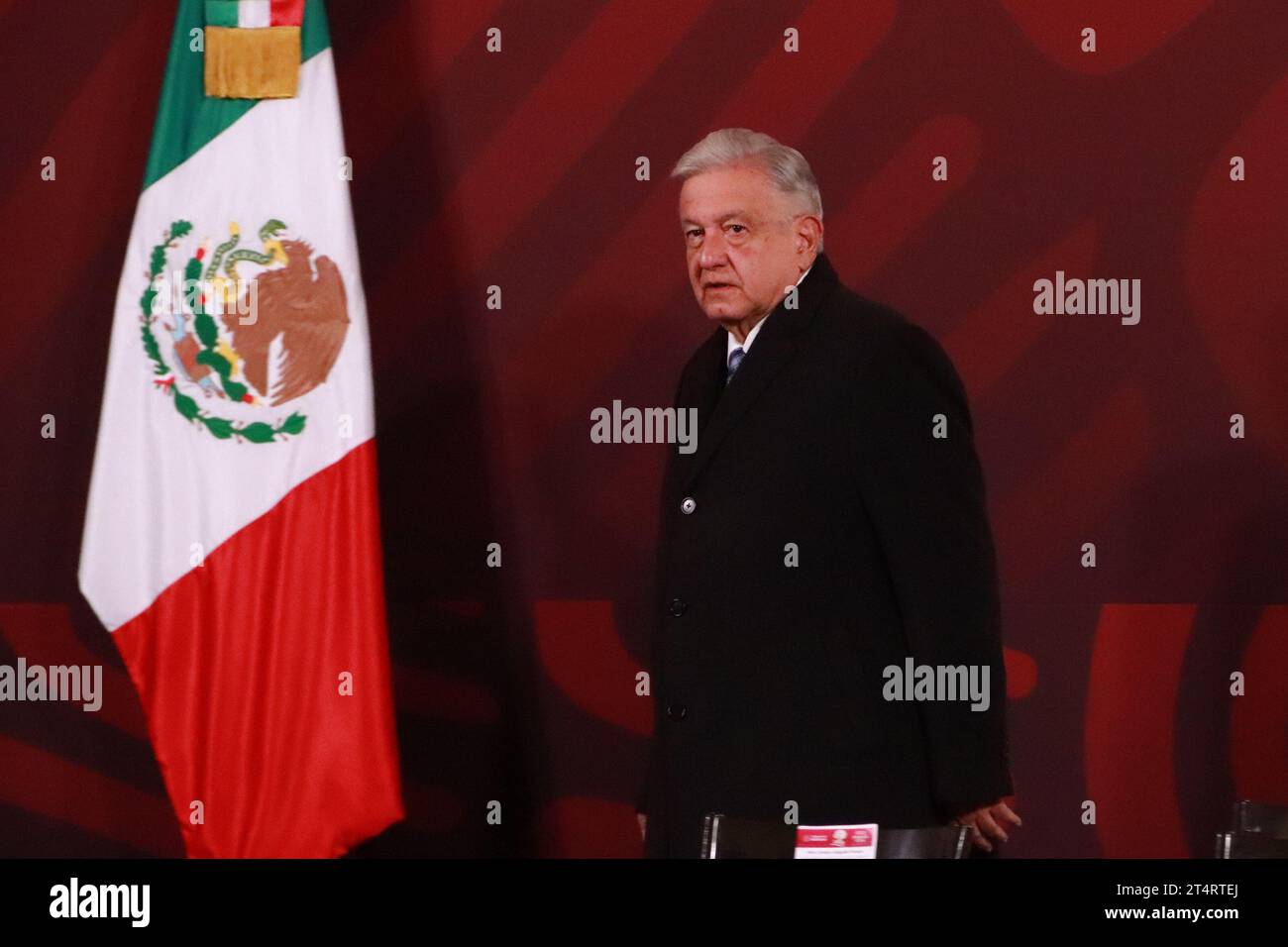 Nicht exklusiv: 1. November 2023 in Mexiko-Stadt, Mexiko: Evelyn Salgado Pineda; Gouverneur des Staates Guerrero, spricht während des Andres Manuel Lopez ob Stockfoto