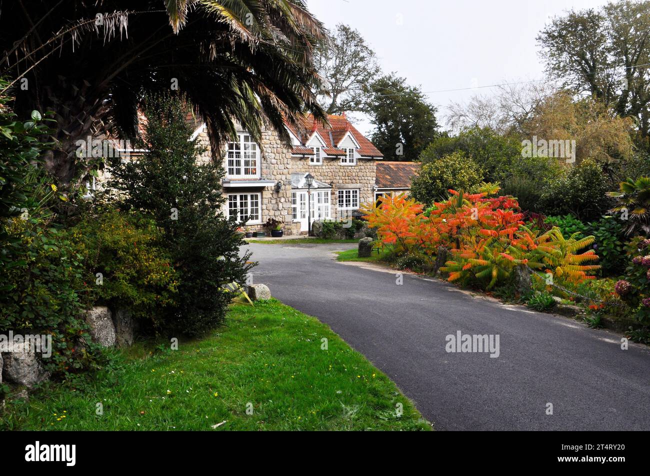 Ein ruhiger Herbsttag im friedlichen und ruhigen Holy Vale im Zentrum der Insel St Marys auf den Scilly-Inseln, Cornwall, England, Großbritannien Stockfoto