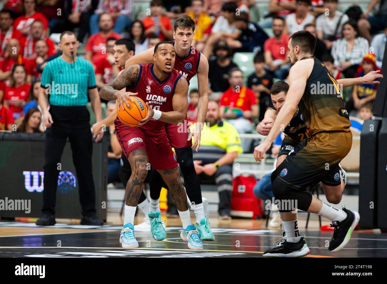 1. November 2023: TROY CAUPAIN Spieler aus den Vereinigten Staaten von Ucam Murcia CB, Murcia Region of MURCIA, UCAM MURCIA CB gegen IGOKEA:TEL Basketball Champions League MURCIA Sports Palace, Region Murcia, 01. November 2023 Stockfoto