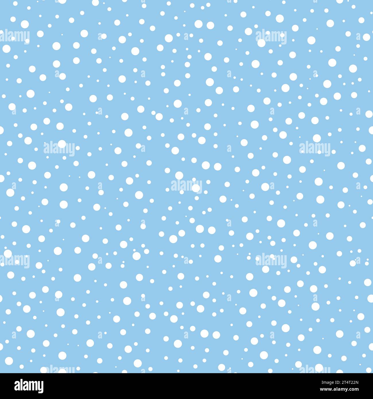 Nahtloses Schneefall-Muster. Schnee fällt auf blauem Hintergrund. Einfacher Winterdruck für Verpackungsdesign, Broschüren, Flyer, Textilien und Tapeten, Vektor Stock Vektor