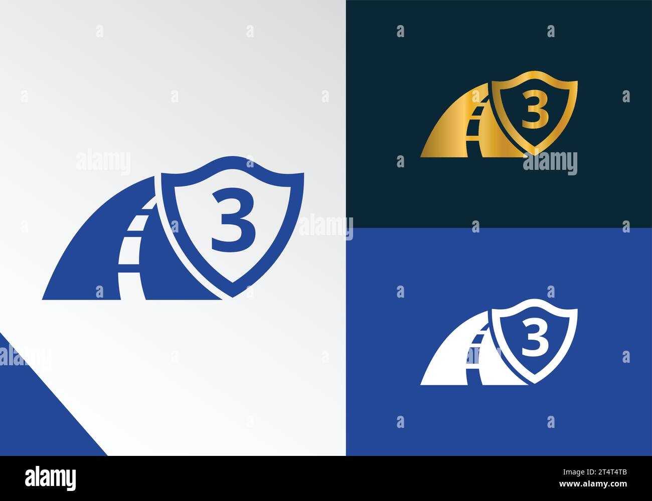 Letter 3 Transport-Logo. Logo für Straßenpflege und -Bau Stock Vektor