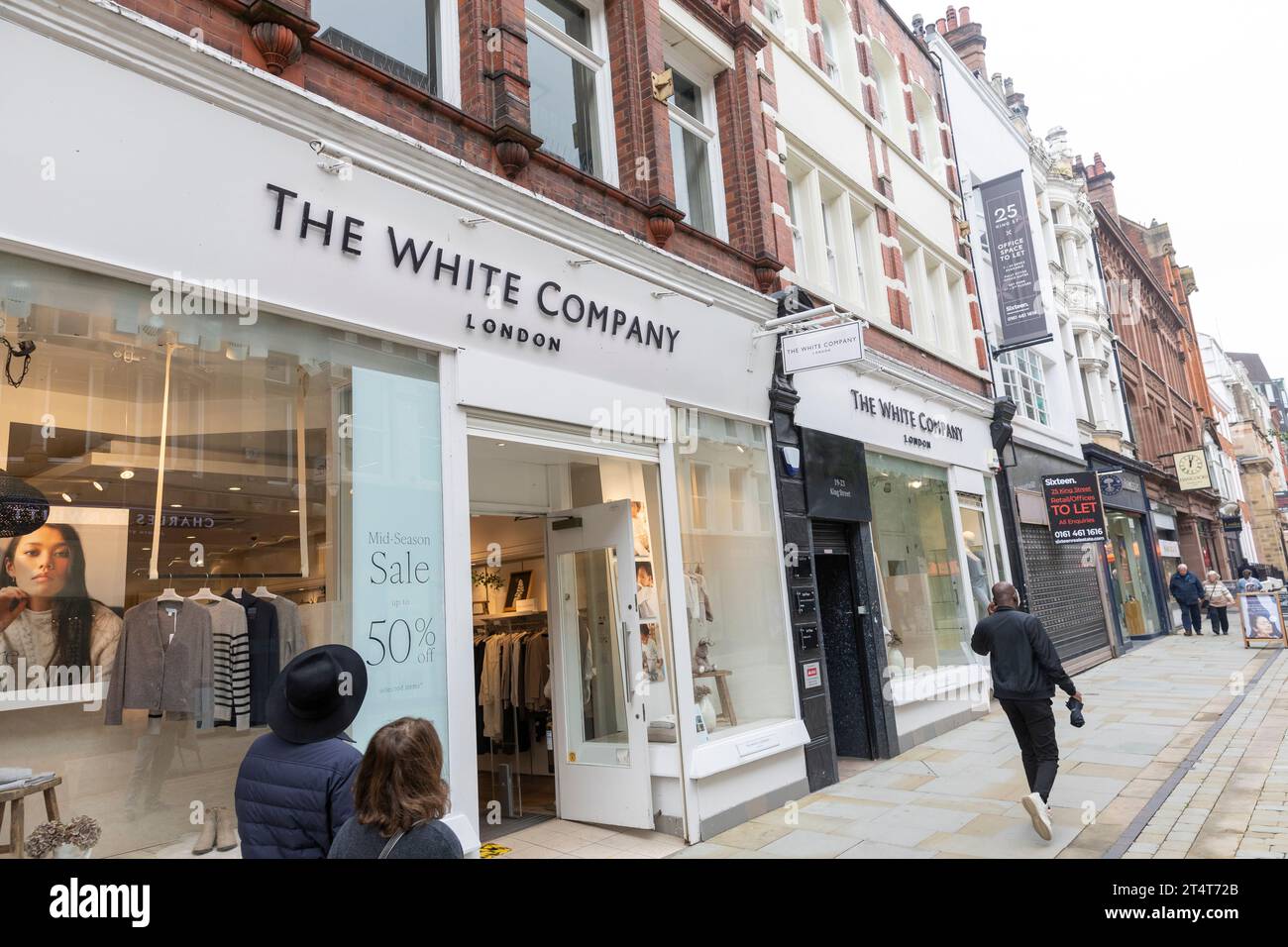 The White Company London Einzelhandelsgeschäft in King Street Manchester, das Haushaltswaren, Möbel und Kleidung verkauft, England, Großbritannien, 2023 Stockfoto