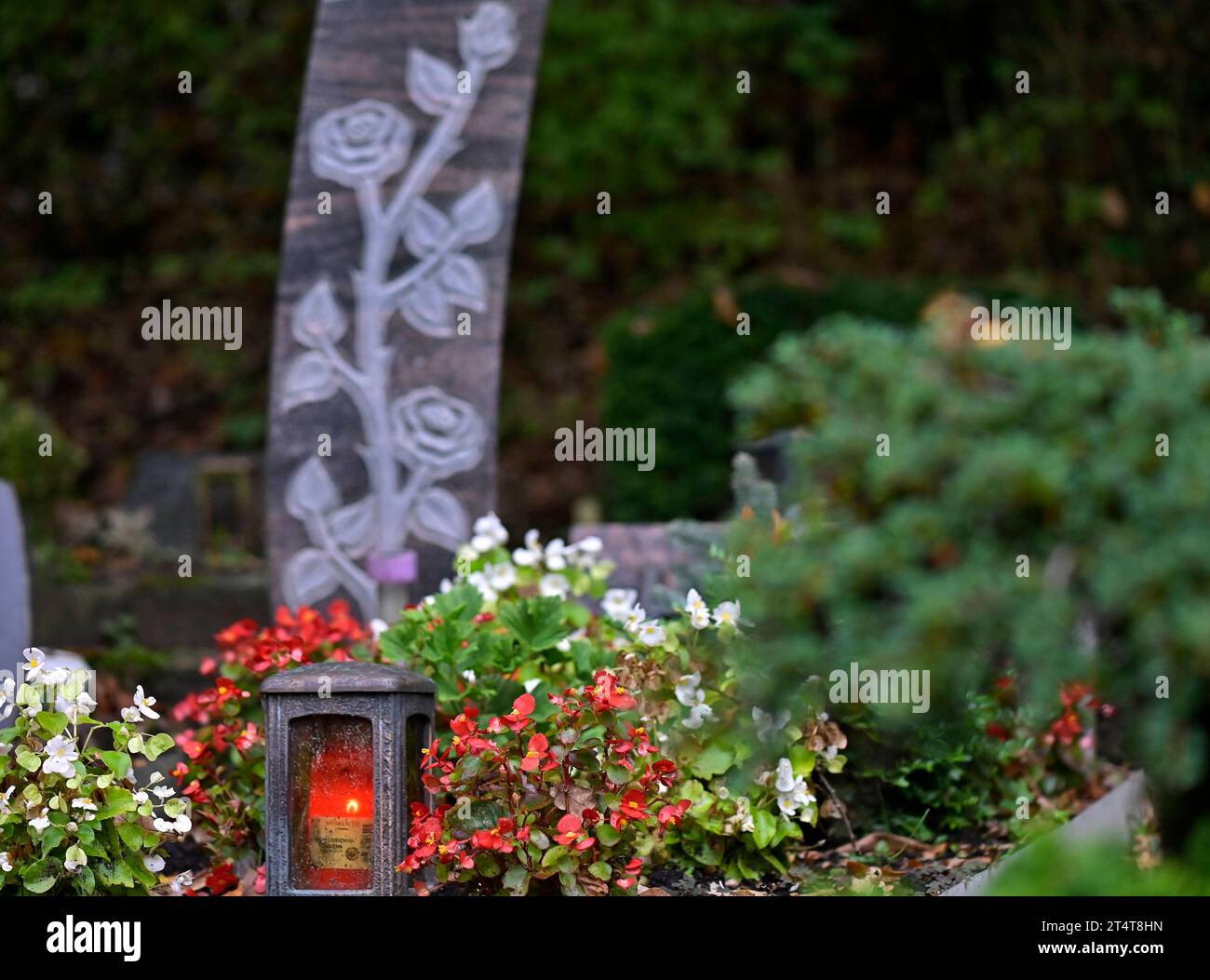 Friedhof, Trauer, Grabschmuck, Grabgestecke, Gedenken an die Toten