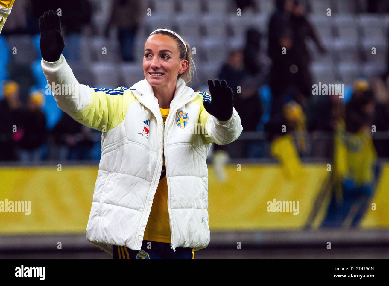 Göteborg, Schweden. Oktober 2023. Kosovare Asllani aus Schweden nach dem Spiel der UEFA Nations League zwischen Schweden und der Schweiz bei Gamla Ullevi in Göteborg. (Foto: Gonzales Photo - Amanda Persson). Stockfoto