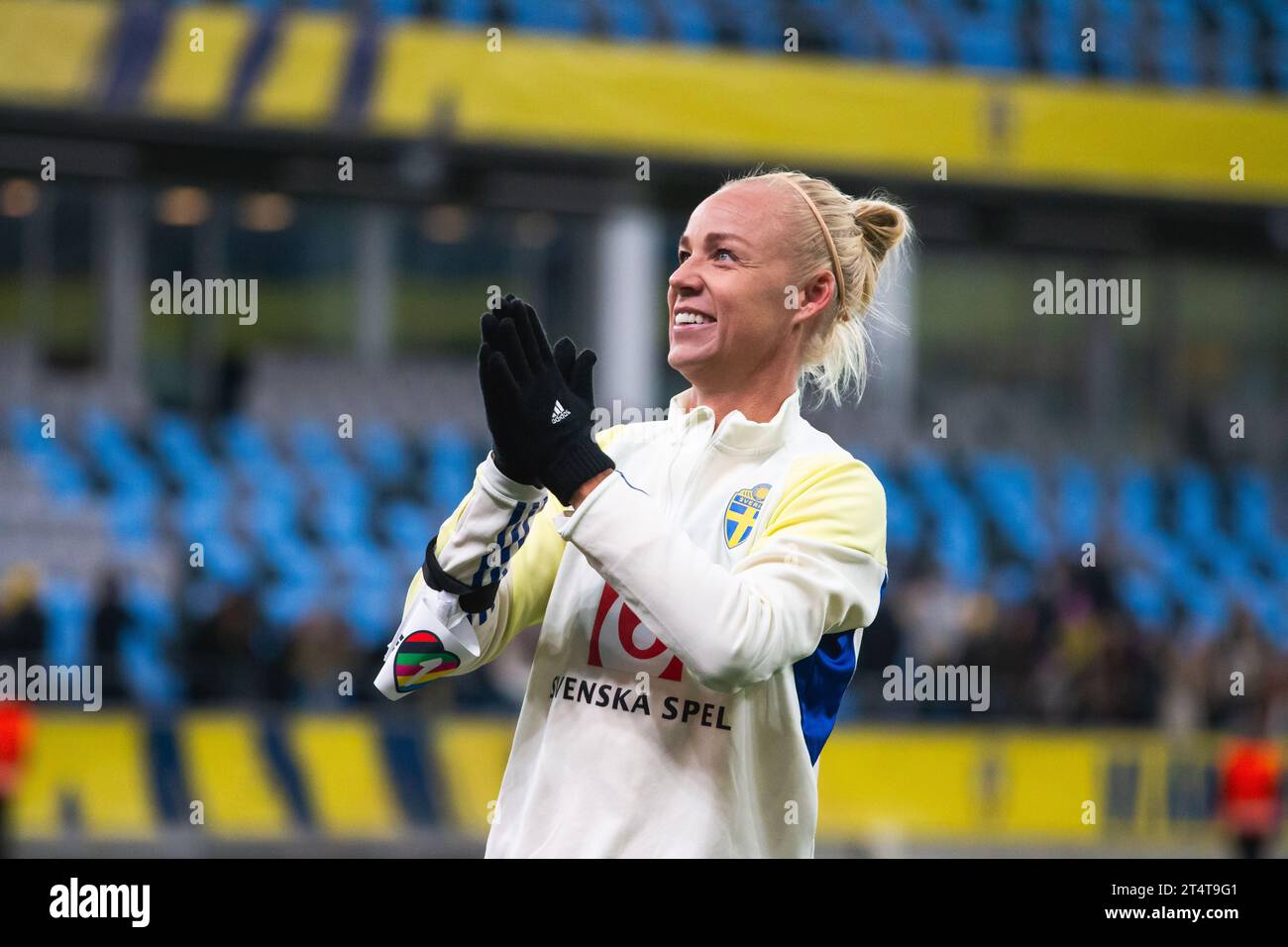 Göteborg, Schweden. Oktober 2023. Caroline Seger aus Schweden nach dem Spiel der UEFA Nations League zwischen Schweden und der Schweiz bei Gamla Ullevi in Göteborg. (Foto: Gonzales Photo - Amanda Persson). Stockfoto