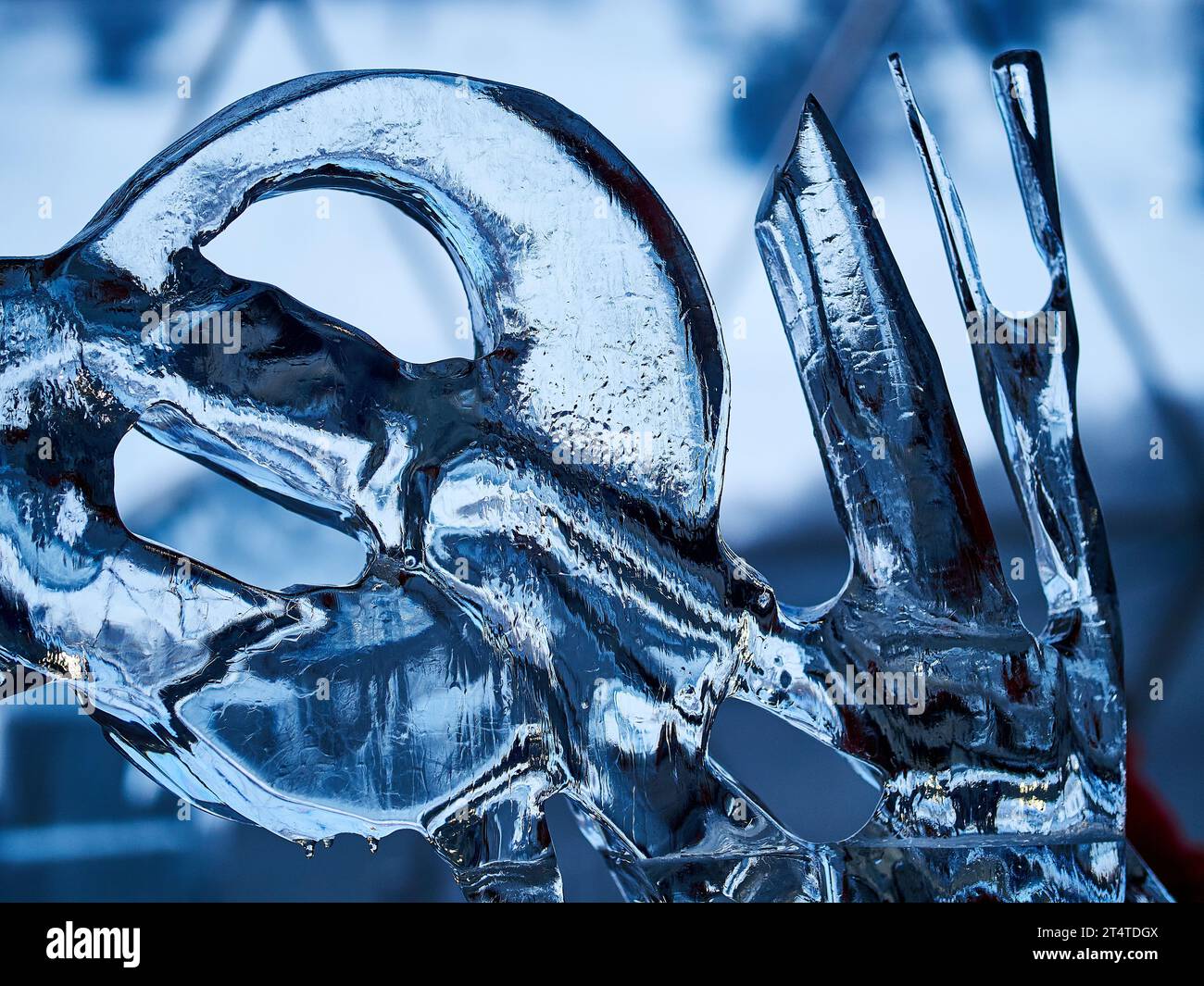 Abstrakte Eisfantasie auf einem unscharfen Hintergrund Stockfoto