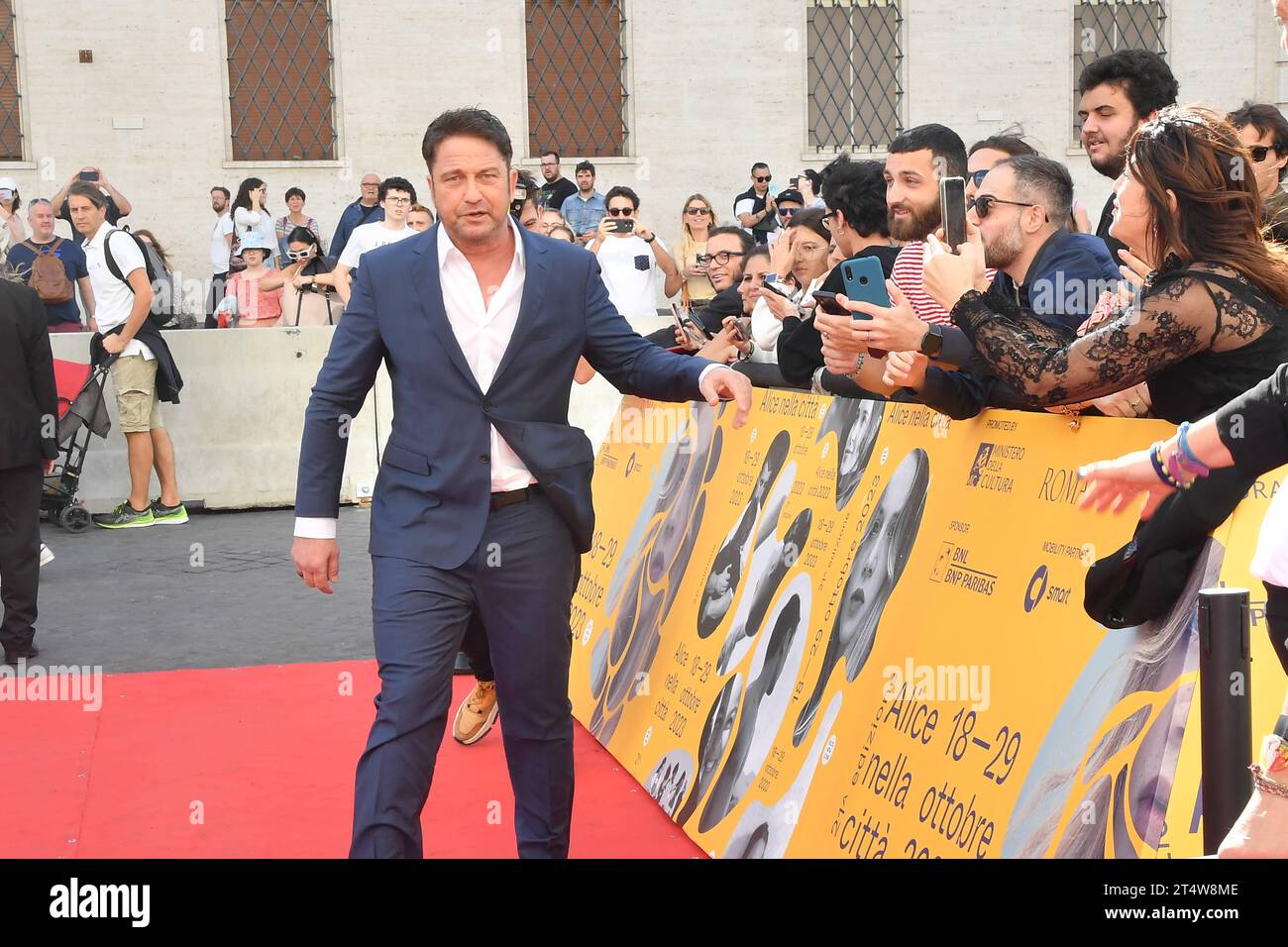 Rom, Italien. Oktober 2023. Rom: Filmfestival in Rom. Auditorium der Vermittlung. Red Carpet Film Breakout Actor of the Year Award. Im Bild: Gerard Butler Credit: Independent Photo Agency/Alamy Live News Stockfoto
