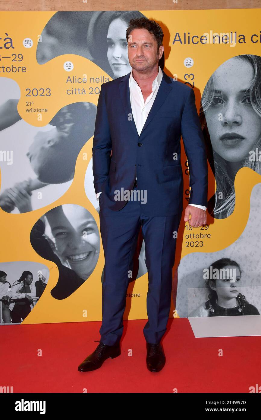 Rom, Italien. Oktober 2023. Rom: Filmfestival in Rom. Auditorium der Vermittlung. Red Carpet Film Breakout Actor of the Year Award. Im Bild: Gerard Butler Credit: Independent Photo Agency/Alamy Live News Stockfoto