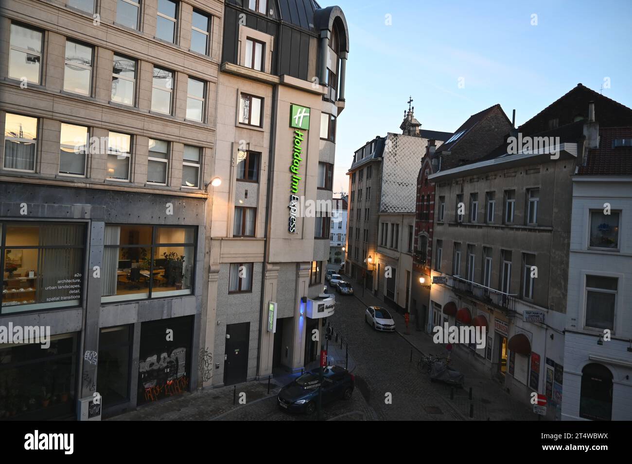 Holiday inn Express in der Nähe des Grand Place – Brüssel Belgien – 23. Oktober 2023 Stockfoto