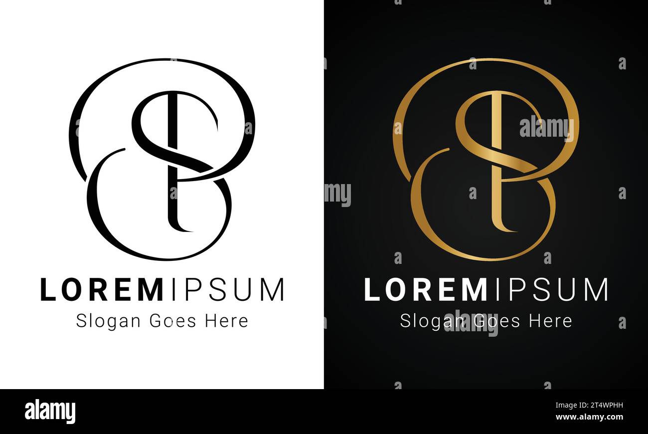 Luxuriöses Initial SP- oder PS-Monogramm-Logo-Design mit Textbuchstaben Stock Vektor