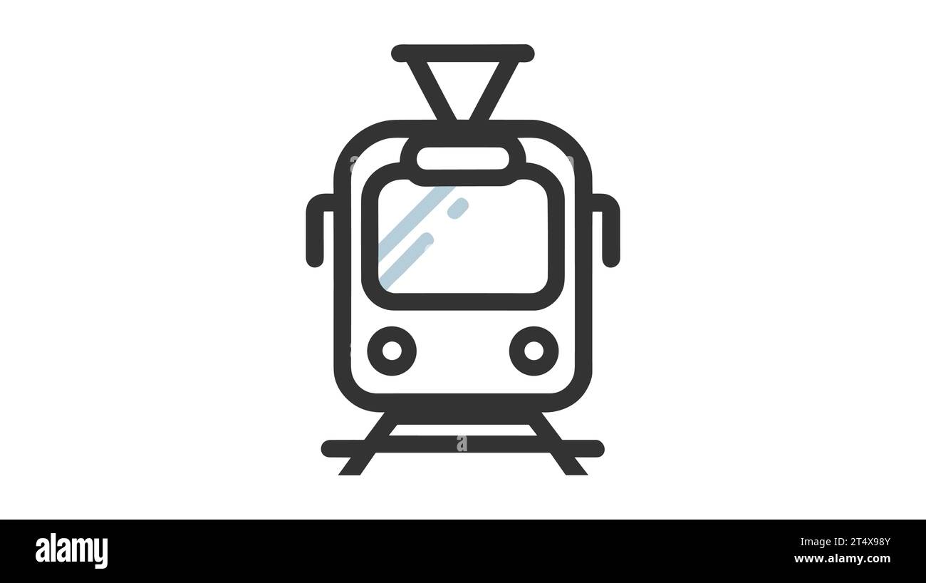 Leichter Weg oder Stadtbahn mit flachem Vektor-Symbol für Transport-Apps und Websites. Stock Vektor