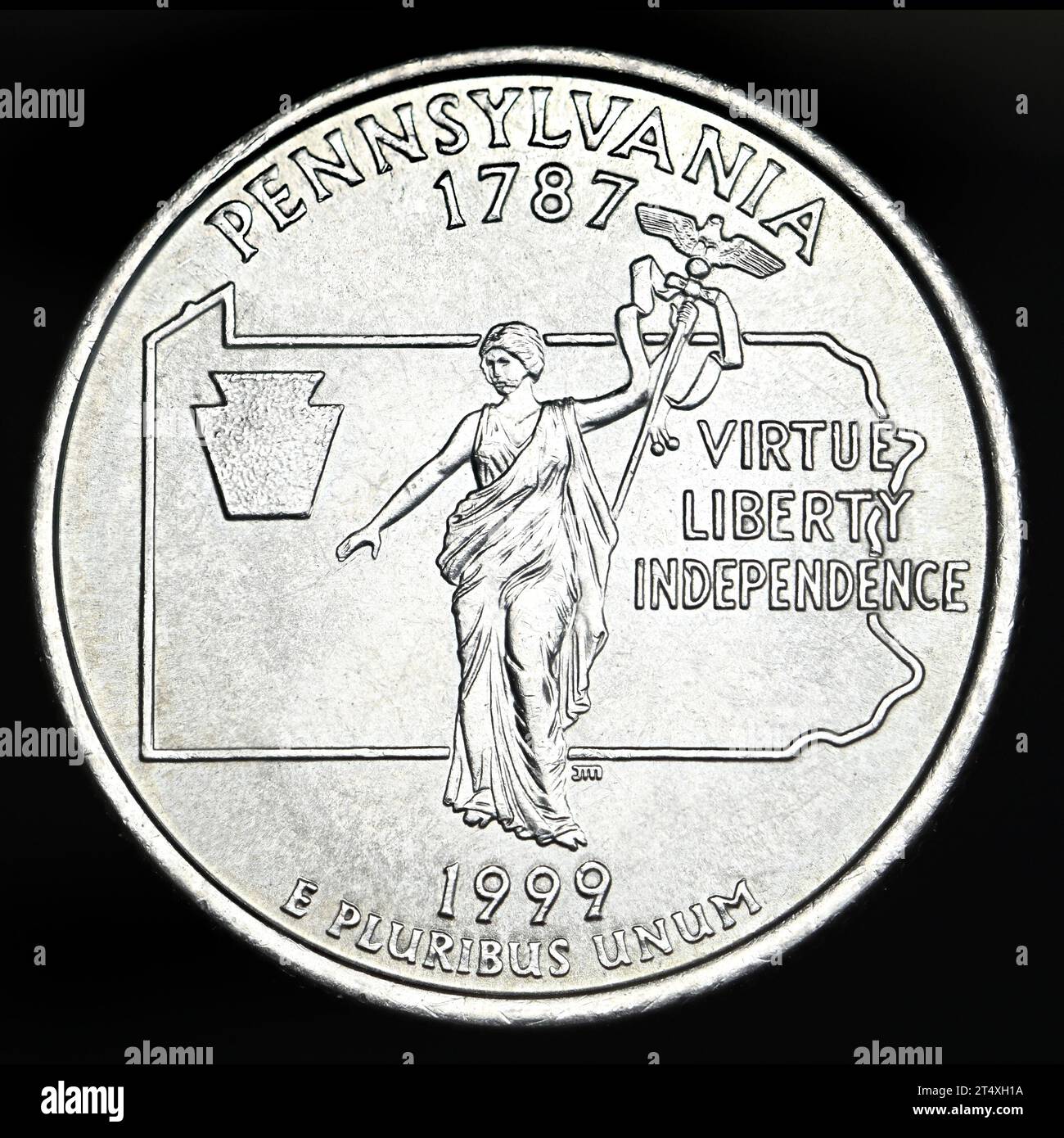 US-Gedenkstaat Dollar : Pennsylvania (1787) Stockfoto