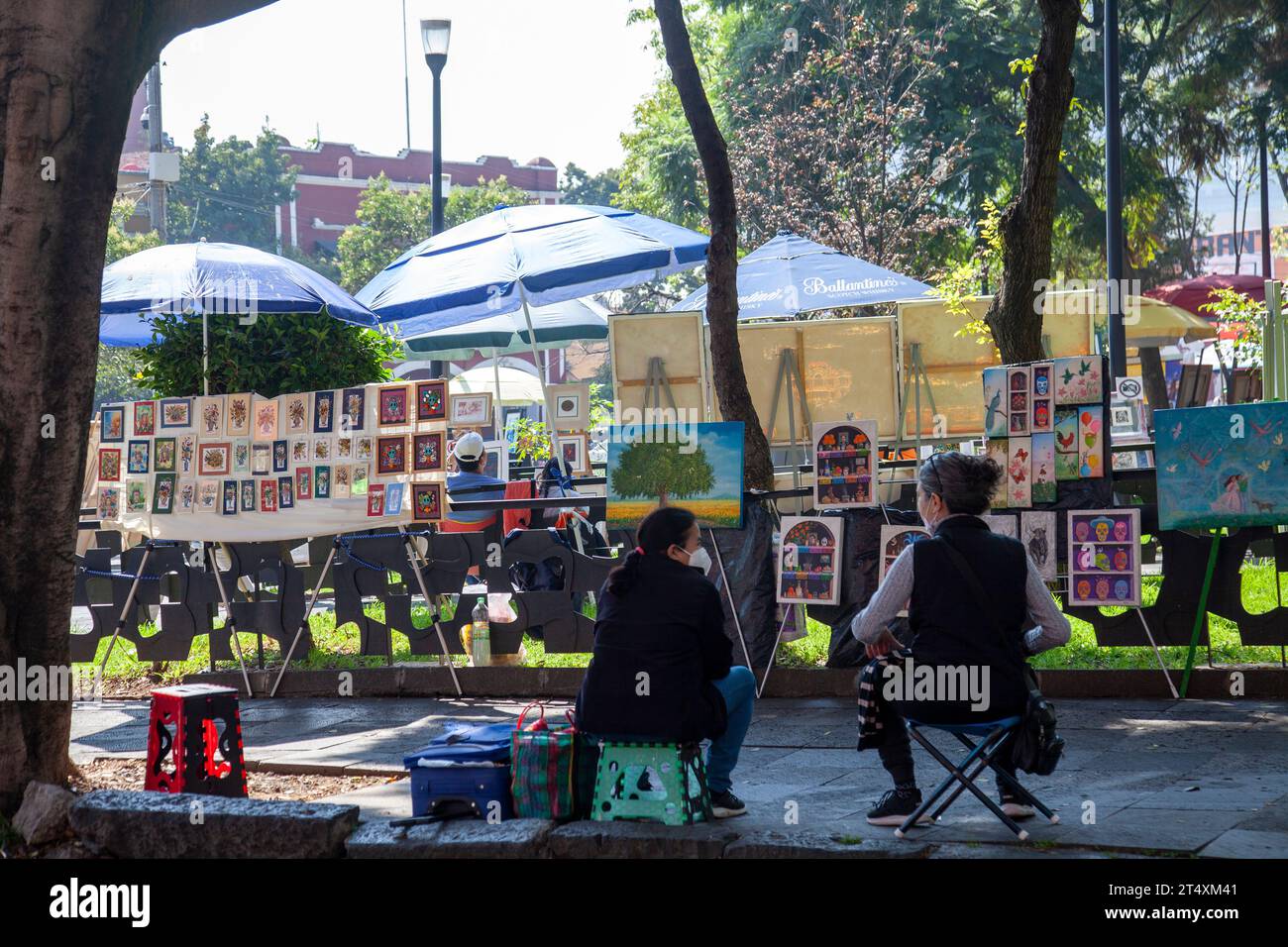 Plaza San Jacinto und Basar Sabado - Art Samdays - Mexico City, Mexiko Stockfoto