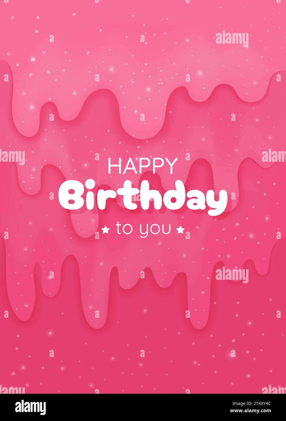 Happy Birthday Grußkarte mit rosa Glitzerschleim. Stock Vektor
