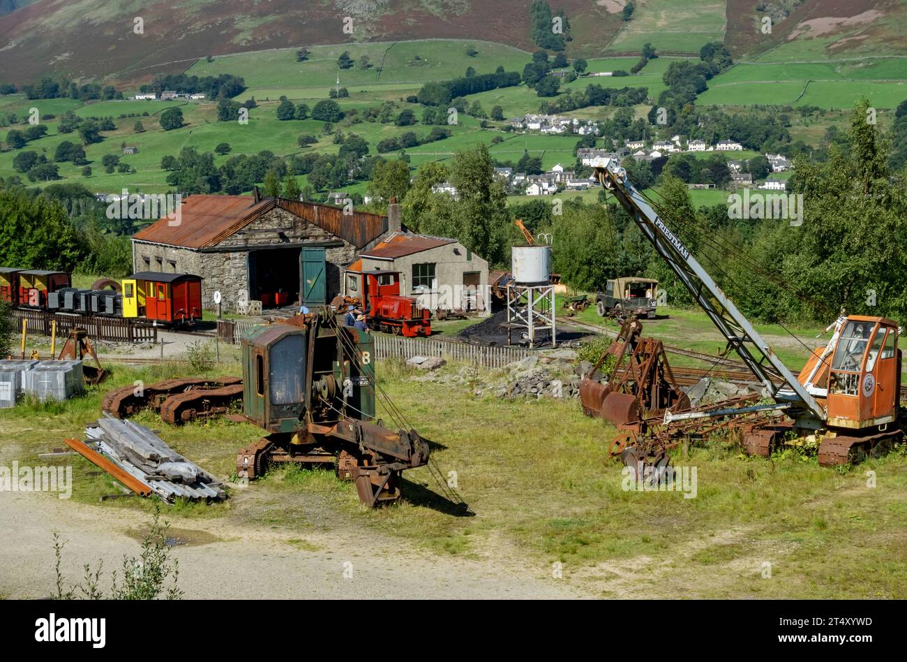 Vintage-Bagger und -Maschinen im Threlkeld Quarry and Mining Museum im Sommer in der Nähe von Keswick Cumbria England Großbritannien Großbritannien Großbritannien Großbritannien Großbritannien Großbritannien Großbritannien Großbritannien Großbritannien Großbritannien Großbritannien Großbritannien Großbritannien Großbritannien Stockfoto