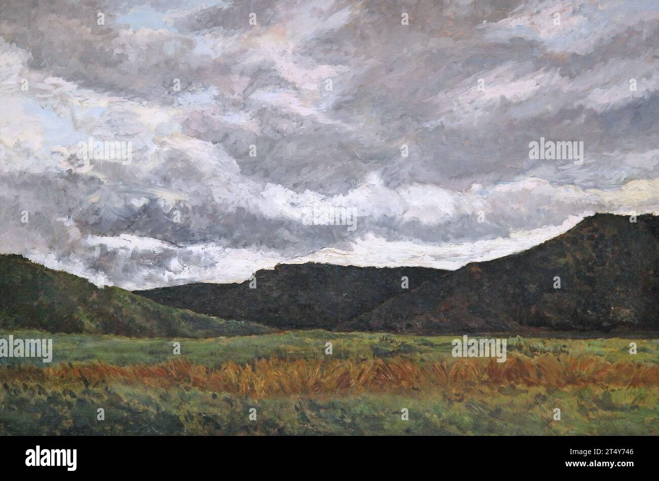 Nach dem Abendsturm (ca. 1870-1871) von Hippolyte Boulenger (1837-1874). Belgischer Landschaftsmaler. Stockfoto