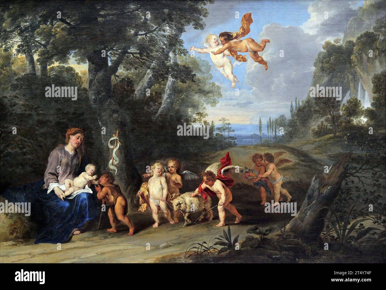 Die Opfergabe an das Christkind von Frans Wouters (1612–1652) Stockfoto