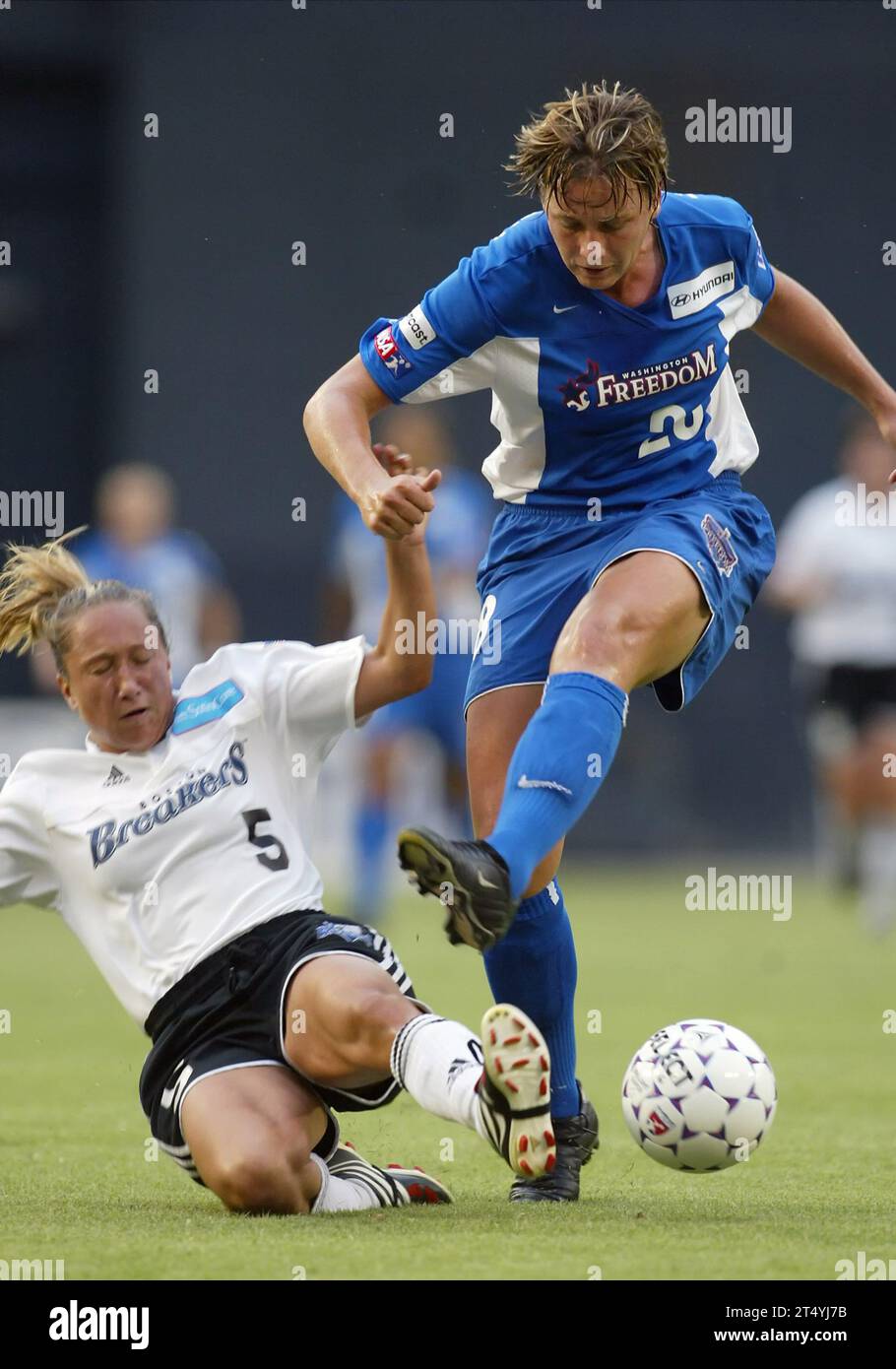 Abby Wambach in Aktion für die Washington Freedom im Jahr 2003 Stockfoto