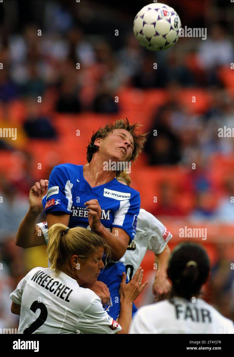 Abby Wambach in Aktion für die Washington Freedom im Jahr 2003 Stockfoto