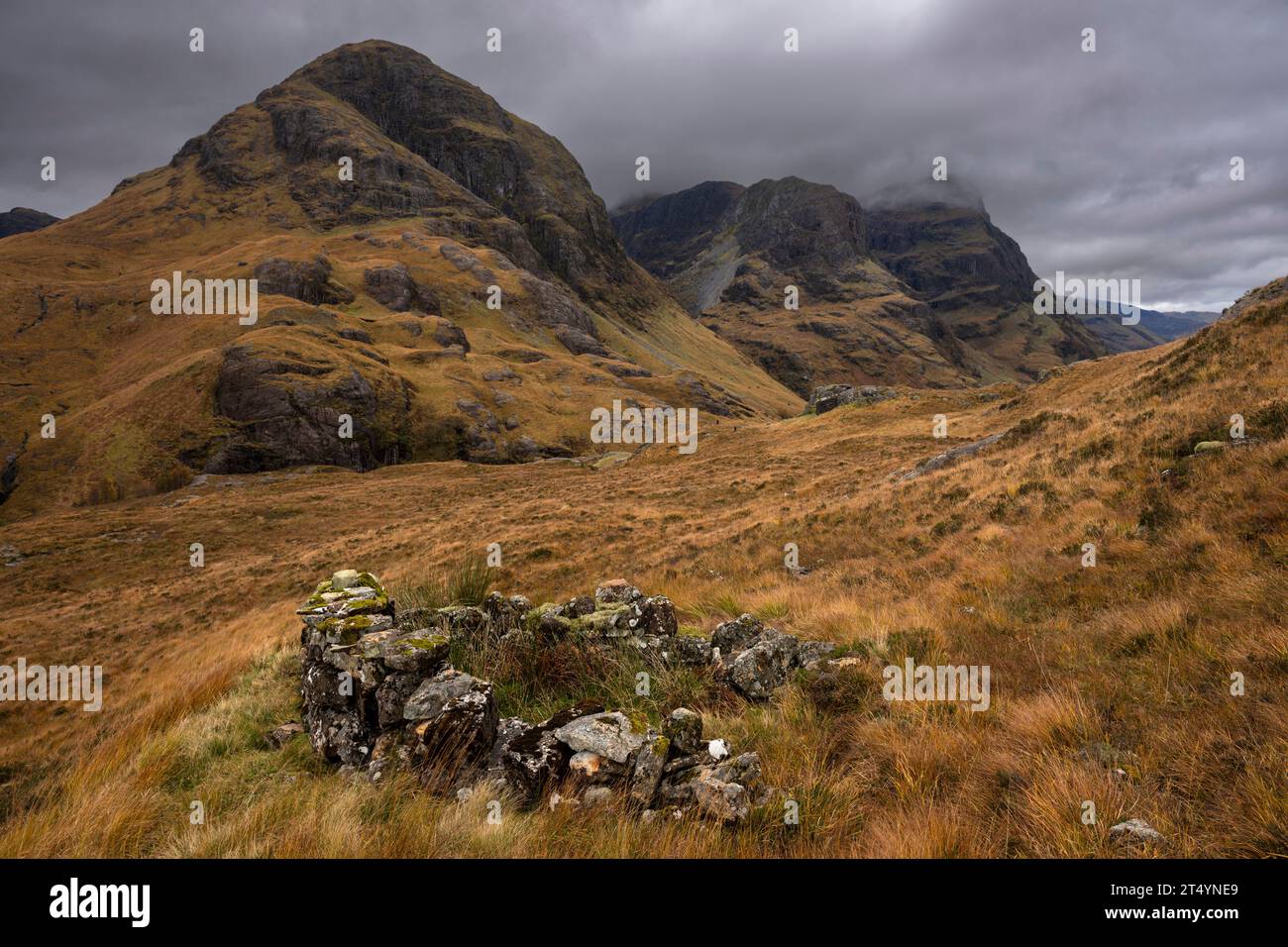 Die drei Schwestern aus dem Pass von Glencoe, Glencoe, Highlands, Schottland Stockfoto